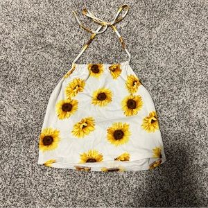 White sunflower halter top